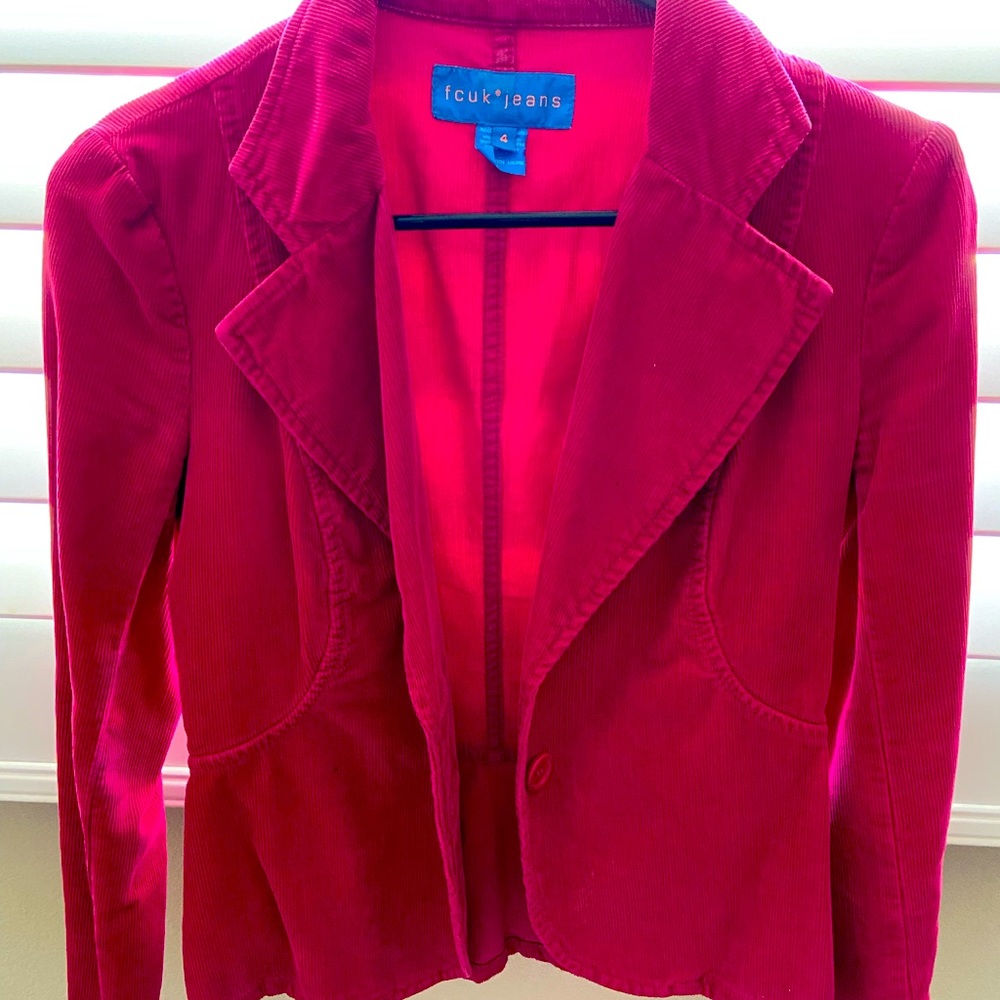 French Connection UK Women Blazer Hot Pink Sz. 4